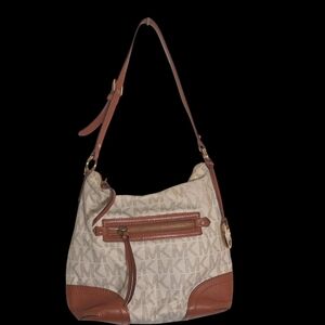 Michael Kors Brown and Cream Shoulder Bag